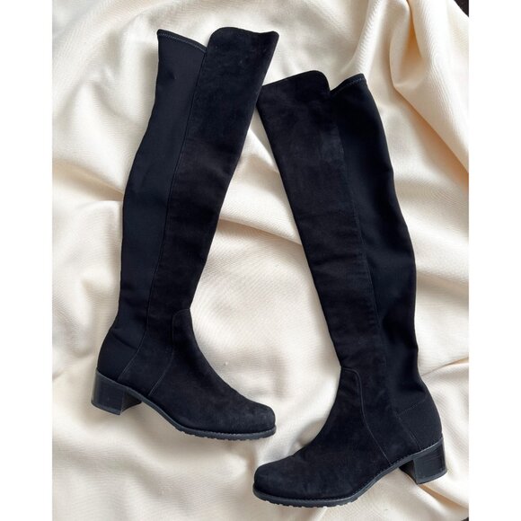 Stuart Weitzman "Reserve" Black Suede Over the Knee Boot, size 6.5 - Picture 3 of 7